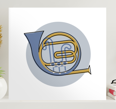 Wandbild musik französisches horn umriss - TenStickers
