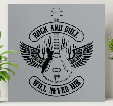 Wandbild musik gitarre mit flügeln - TenStickers