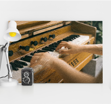 Wandbild musik hände auf tasten - TenStickers