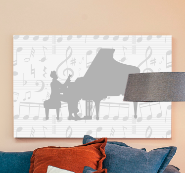 Wandbild musik klaviermelodien silhouette - TenStickers