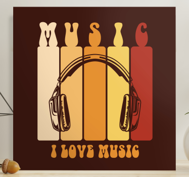 Wandbild musik kopfhörer und klang - TenStickers
