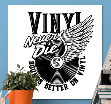 Wandbild musik mit flügeln aus schallplatten - TenStickers