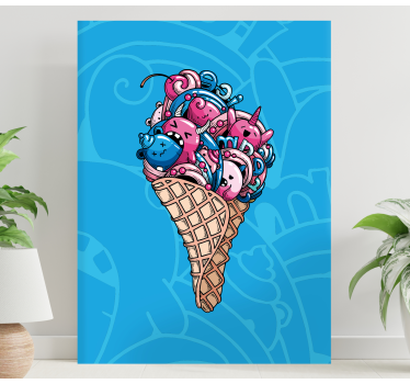 Wandbild musik mit niedlichem eiscreme-motiv - TenStickers