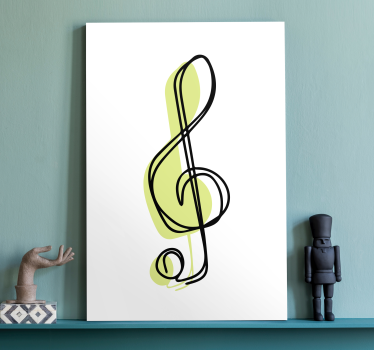 Wandbild musik notenschlüssel umriss - TenStickers