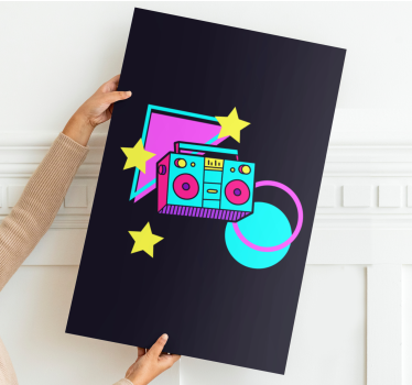 Wandbild musik retro boom box - TenStickers