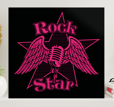 Wandbild musik rock star flügel - TenStickers