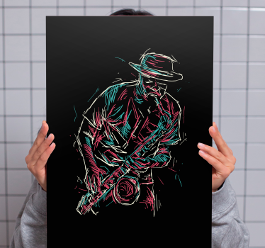 Wandbild musik saxophonspieler - TenStickers
