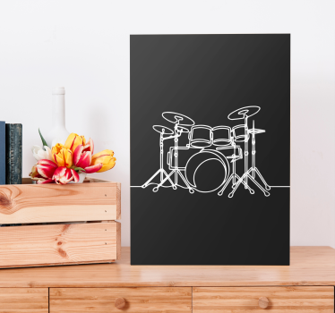 Wandbild musik schlagzeug umriss - TenStickers