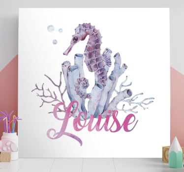 Wandbild Tier Aquarell seepferdchen - TenStickers