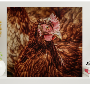 Wandbild Vogel Ernstes braunes huhn - TenStickers