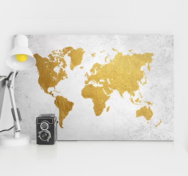 Wandbild Weltkarte Mapamundi dorado - TenStickers