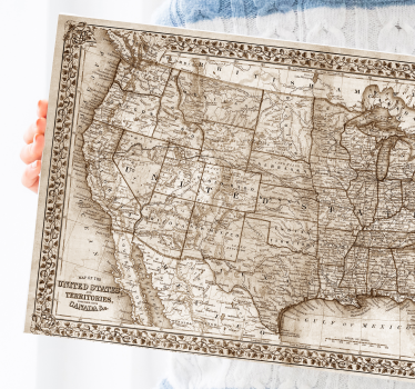 Wandbild Weltkarte Vintage nordamerika - TenStickers