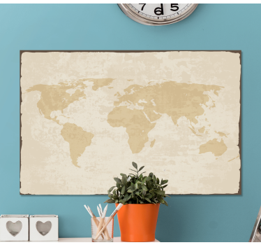 Wandbild Weltkarte Vintage weiß und beige - TenStickers
