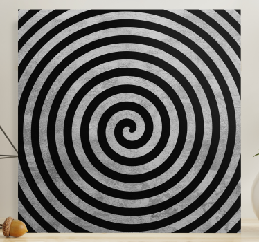 Wandbilder 3D Schwarz-weißer wirbel - TenStickers