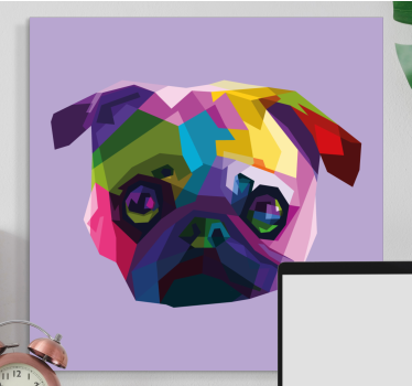 Wandbilder hunde buntes mops gesicht - TenStickers