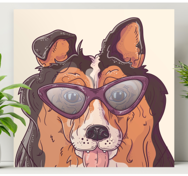 Wandbilder hunde hund mit sonnenbrille - TenStickers