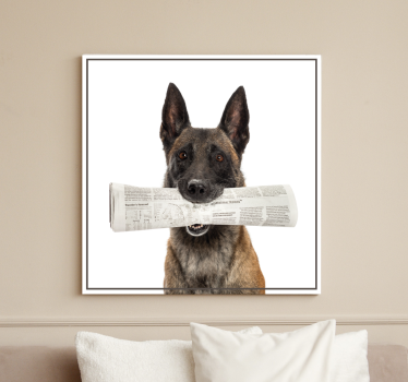 Wandbilder hunde mit zeitung tragend - TenStickers