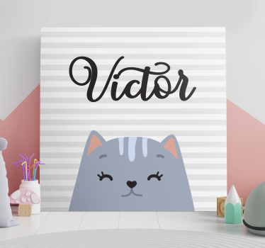 Wandbilder katzen lächelnde katze victor - TenStickers