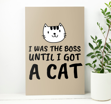 Wandbilder katzen mit lustigem katzenzitat - TenStickers