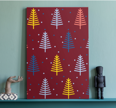Weihnachtsbilder Leinwand Handgezeichnetes weihnachtsbaummuster - TenStickers