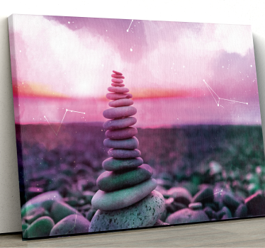 Zen bilder leinwand ausgewogener steinturm - TenStickers