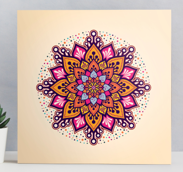 Zen bilder leinwand komplexes botanisches mandala - TenStickers