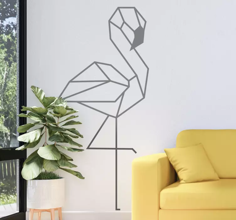 3d flamingo wohnzimmer wandtattoo - TenStickers