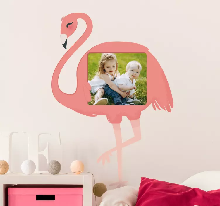 Wandtattoo Kinderzimmer flamingo-fotohalter - TenStickers