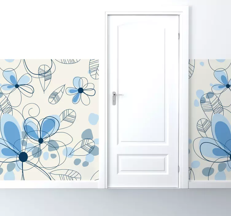 Abstrakter Blumen Vinylaufkleber - TenStickers