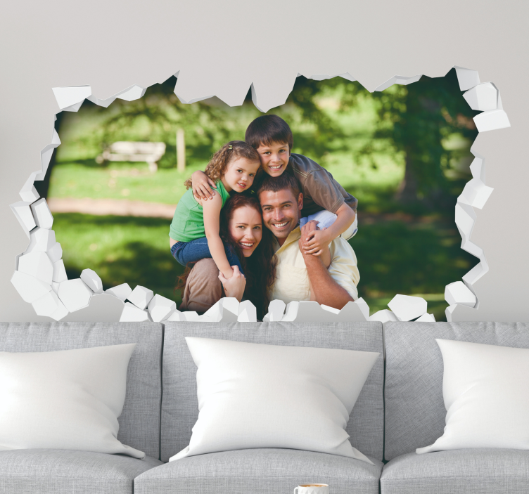 Personalisierbare gebrochene Wand Wandtattoo Wohnzimmer - TenStickers