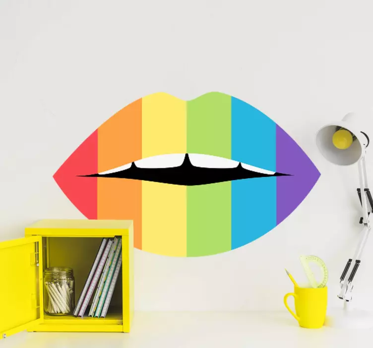 Laptop Aufkleber bunte lippen kunst - TenStickers