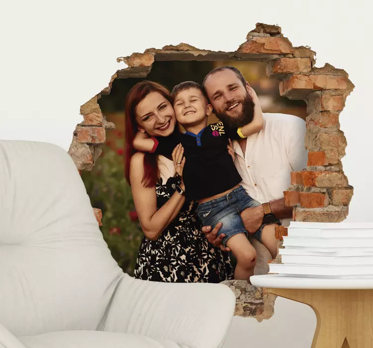 Wandtattoo Wohnzimmer personalisierbares Wandfoto - TenStickers