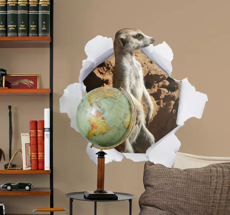 Aufkleber Mülltonne Erdmännchen - TenStickers