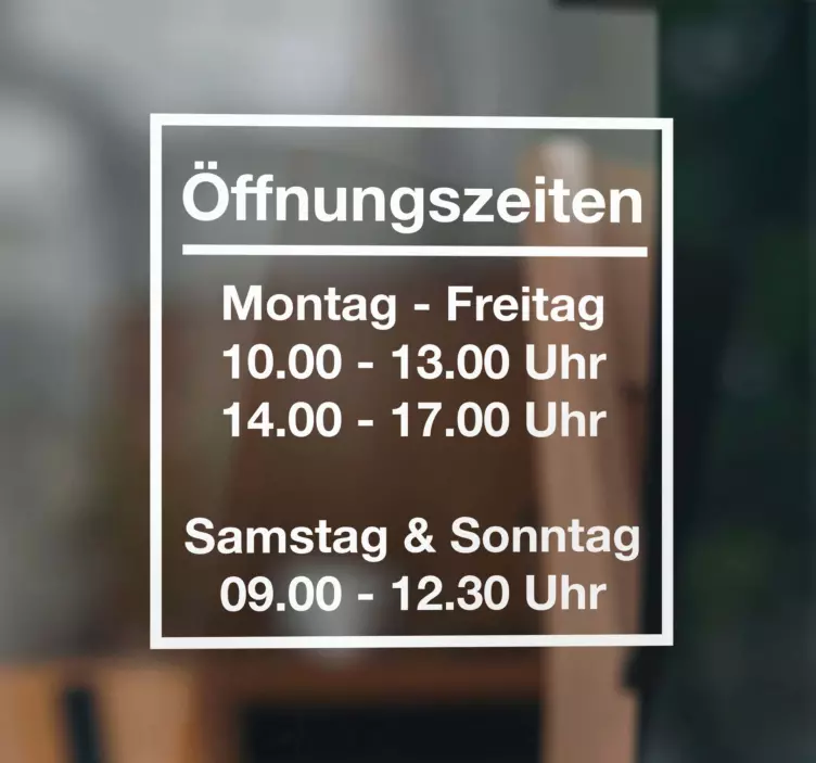 Öffnungszeiten Aufkleber einfach - TenStickers