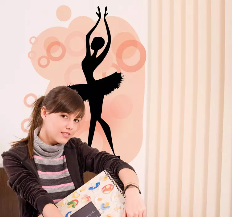 Wandtattoo welt elegante ballerina silhouette - TenStickers
