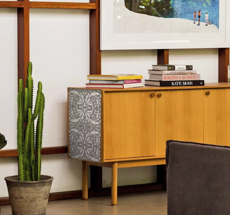 Grauer Möbelaufkleber mit Muster - TenStickers