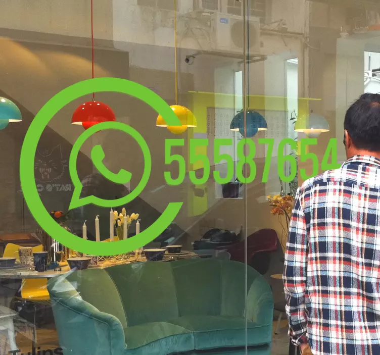 Schaufensteraufkleber mit Personalisierter WhatsApp Nummer - TenStickers