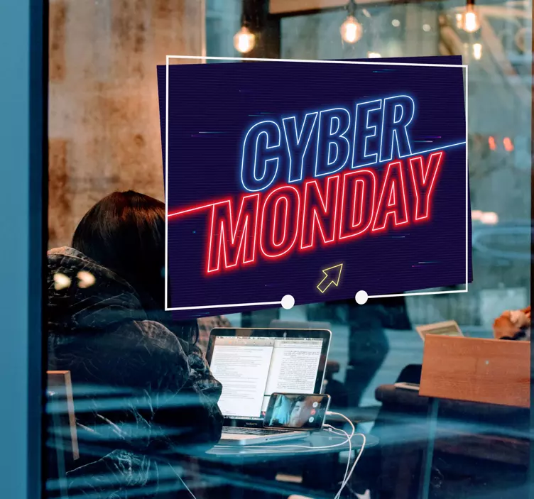 Sticker Cyber Monday im Neon Design - TenStickers