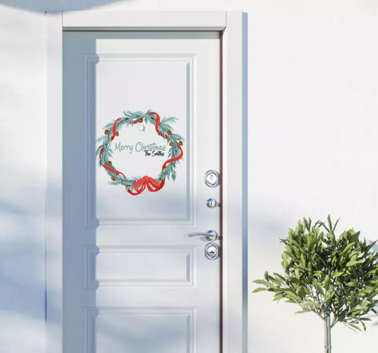 Aufkleber Weihnachten Weihnachtskranz - TenStickers