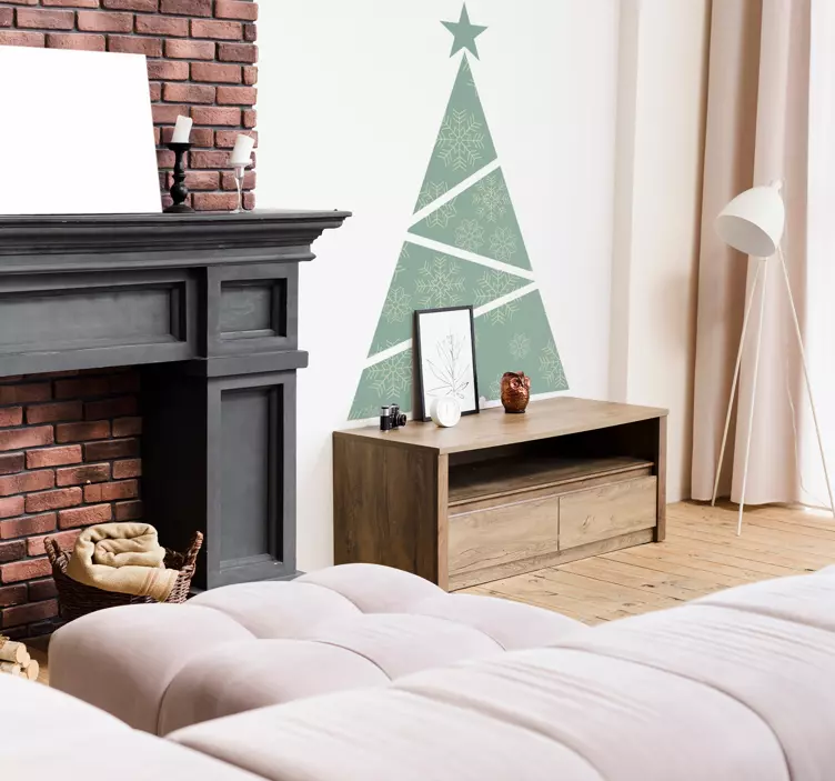 Weihnachtssticker Geometrischer Weihnachtsbaum - TenStickers