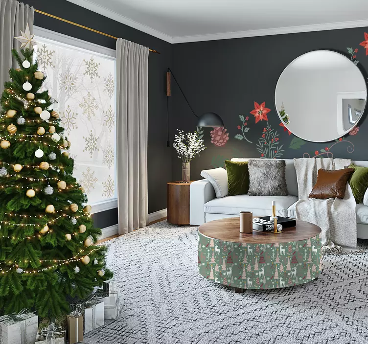 Aufkleber Weihnachten Schneeflocken in Gold Set - TenStickers