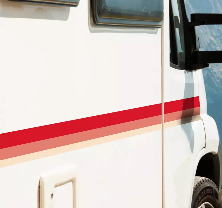 Aufkleber Camping Van Bunte Streifen - TenStickers