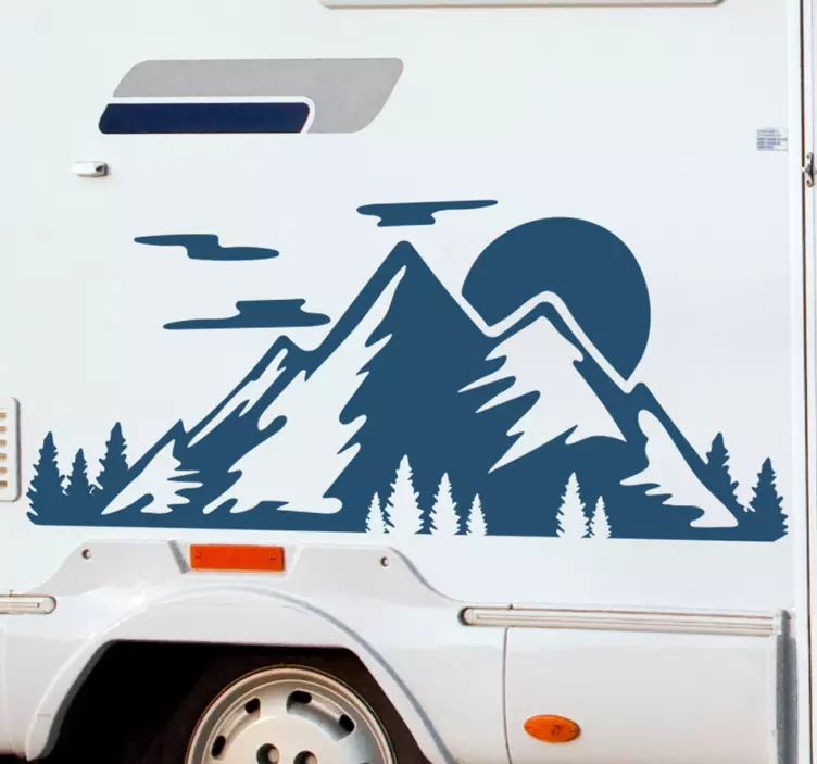 Mountain range caravan sticker Wandtattoo Berge - TenStickers