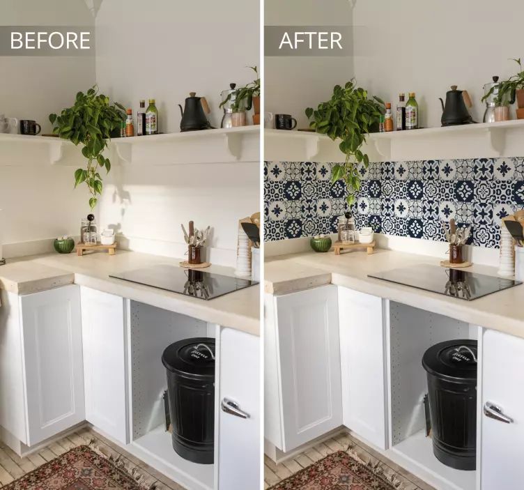 Wandtattoo ornament navy geometrische muster - TenStickers