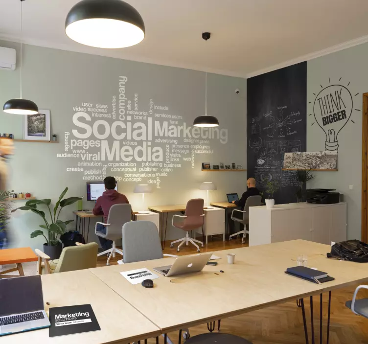 Klebefolie Büro Think Bigger - TenStickers