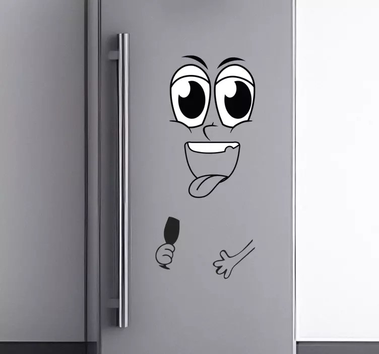 Kühlschrank Folie vinyl-Gesicht mit Glas - TenStickers