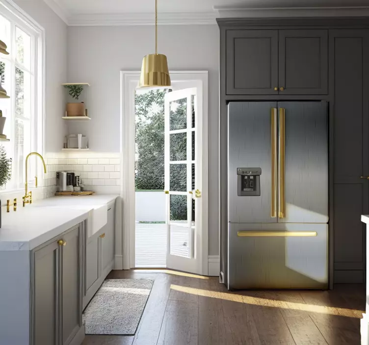 Kühlschrank Folie vinyl Kühlschrank aus Stahl - TenStickers