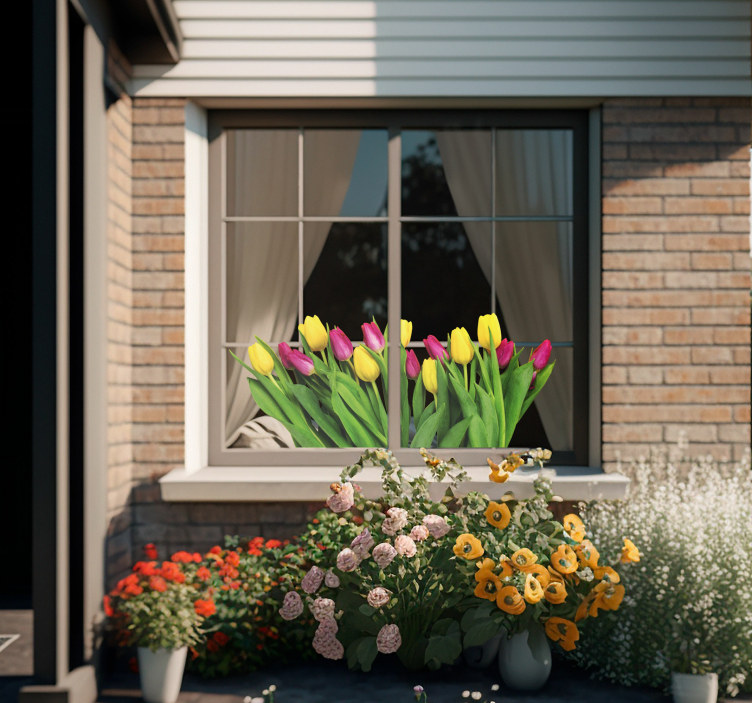 Fensteraufkleber Tulpenstrauß - TenStickers