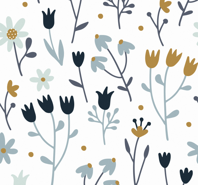 Möbelfolie minimale Blumen - TenStickers