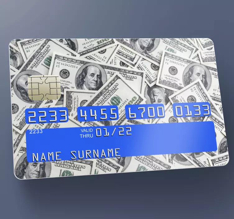 Kreditkarten Aufkleber Dollarscheine - TenStickers